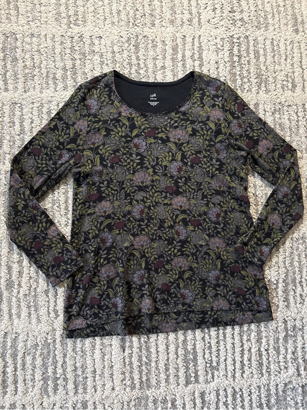 J. Jill 100% Pima cotton soft long sleeve floral top size M